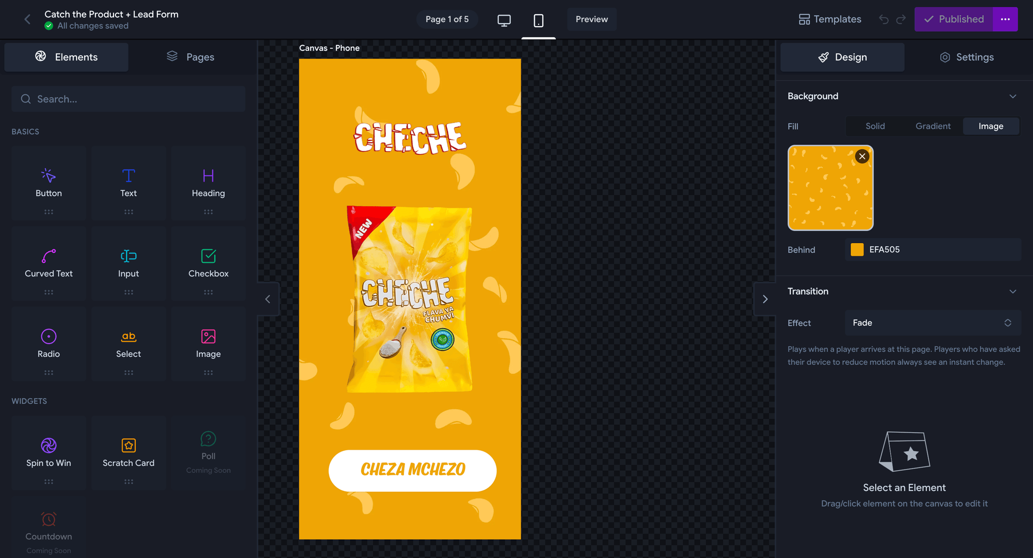 Winza dashboard image